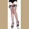 Ribbon Top Fishnet Thigh Highs Stockings with Satin Bow 